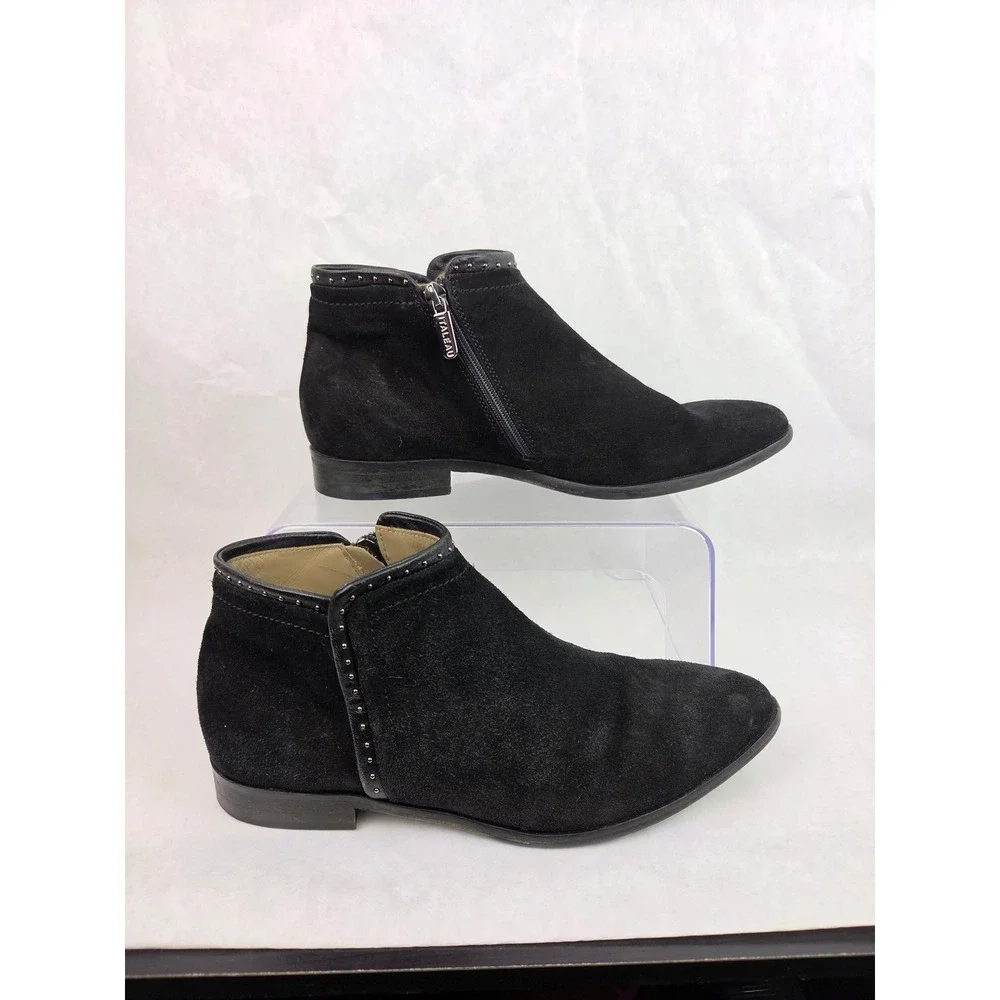 Italeau Miralda Womens Black Studded Ankle Boot Minimalist Bootie Leather Boho